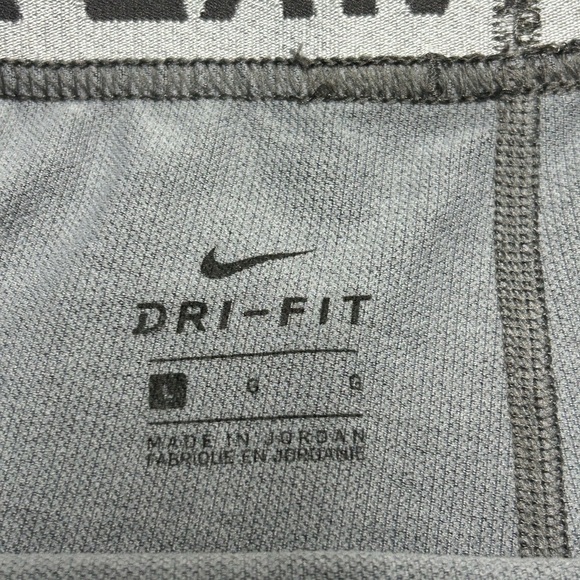 Nike Pro Leggings Womens Elastic Waist Dri Fit Training Charcoal Gray Logo Large - Picture 2 of 6